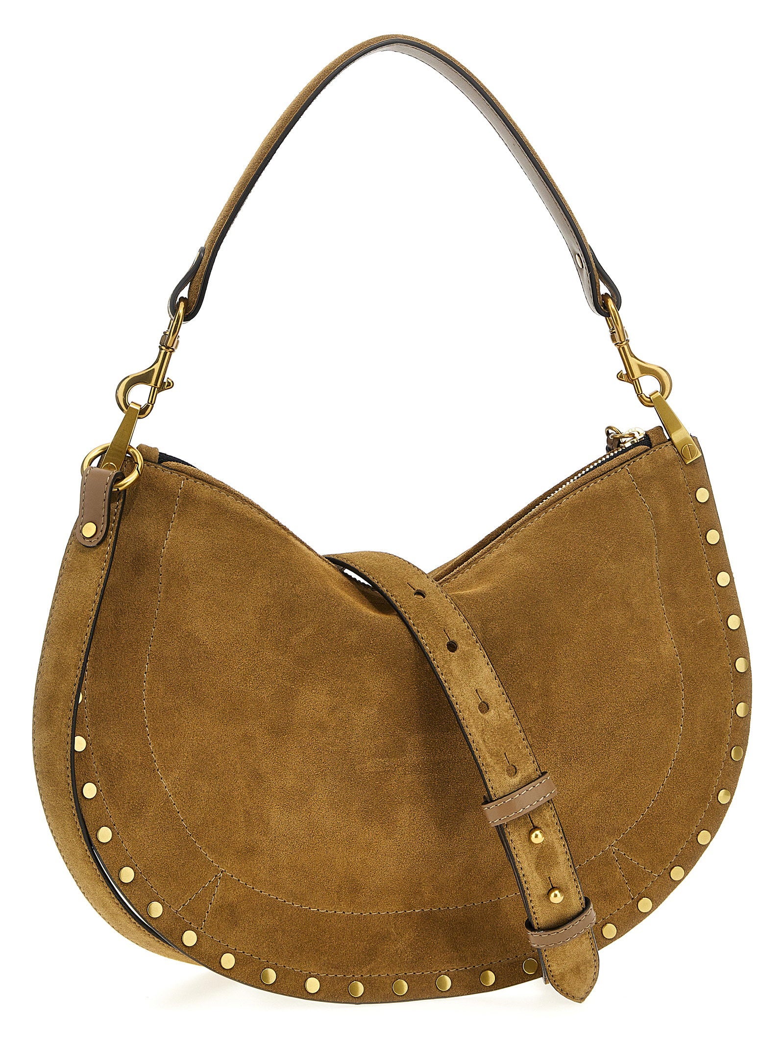 Isabel Marant Oskan Hobo Zipped Shoulder Bag Brown