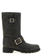 Jimmy Choo Biker Mid Ankle Boots Black