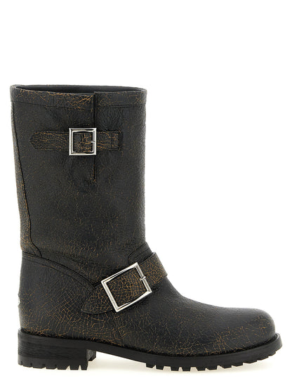 Jimmy Choo Biker Mid Ankle Boots Black