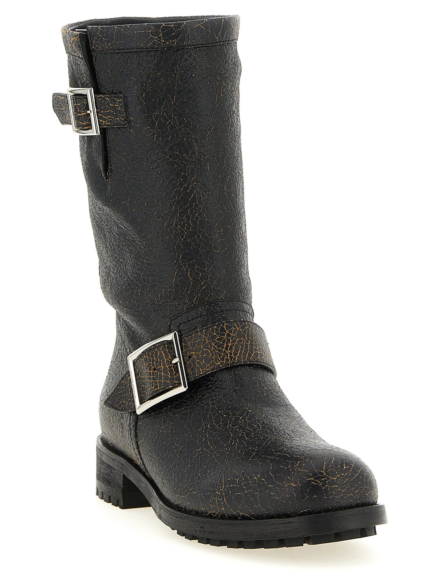 Jimmy Choo Biker Mid Ankle Boots Black