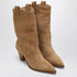 Aquazzura Boogie Camel Suede Texan Boots Brown