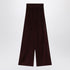 Max Mara Cherry Velvet Wide-Leg Trousers Burgundy