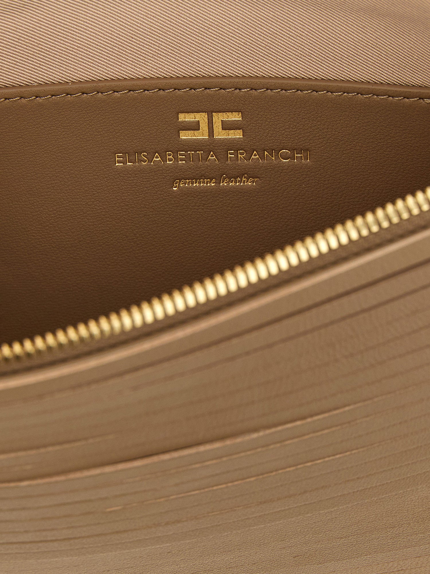 Elisabetta Franchi Fringed Clutch Beige