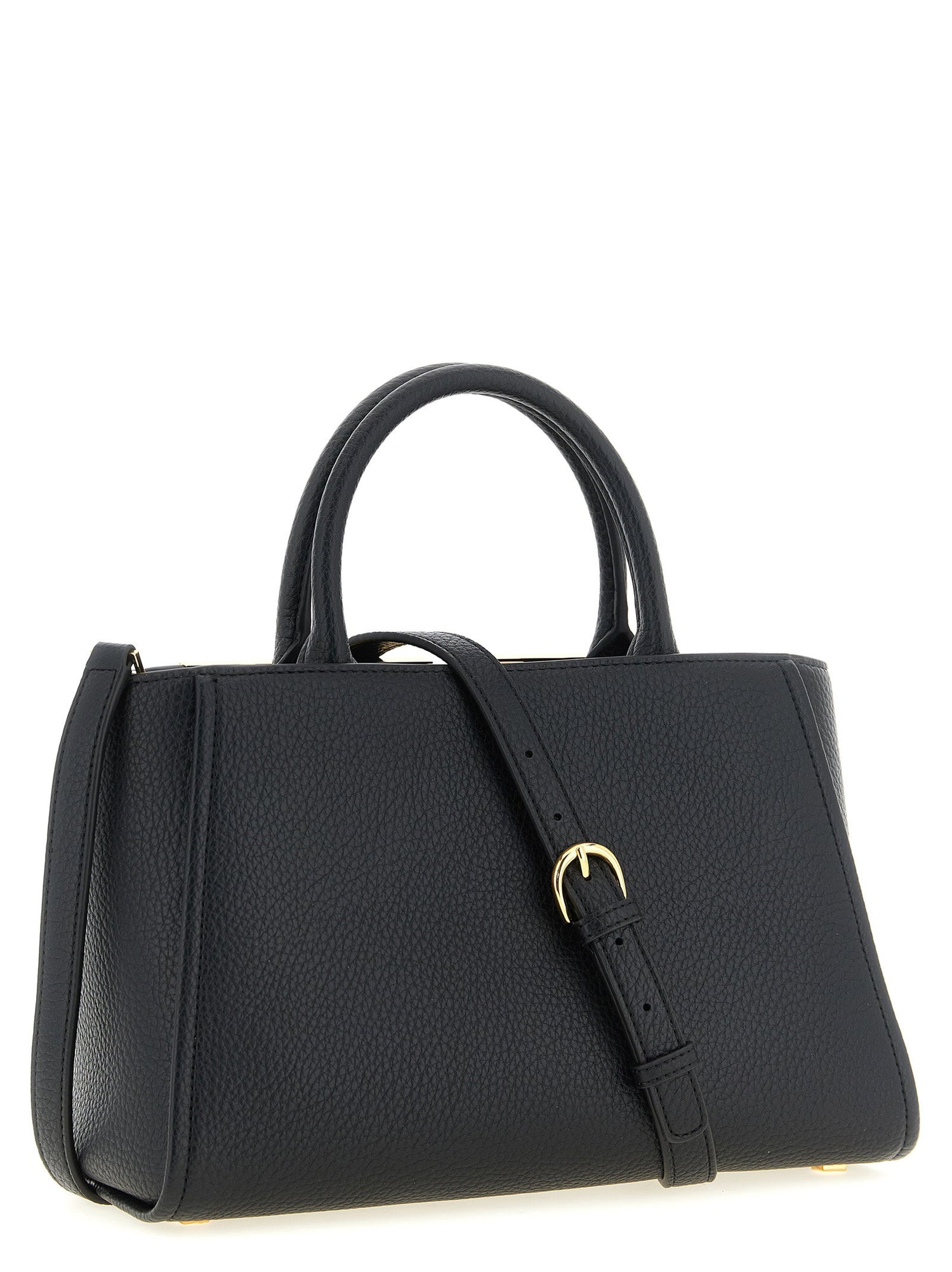 Elisabetta Franchi Maxi Logo Shopping Bag Black