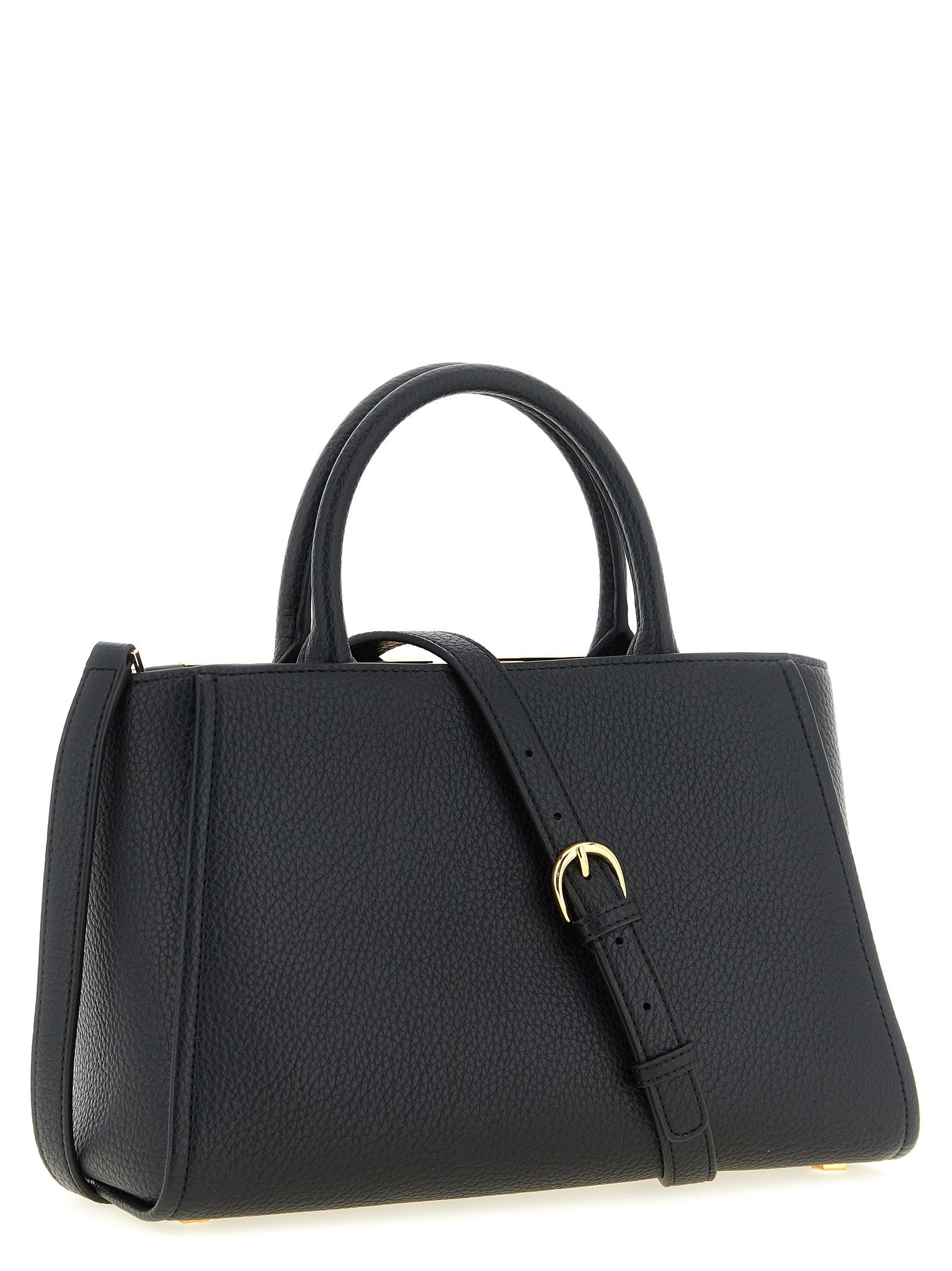 Elisabetta Franchi Maxi Logo Shopping Bag Black