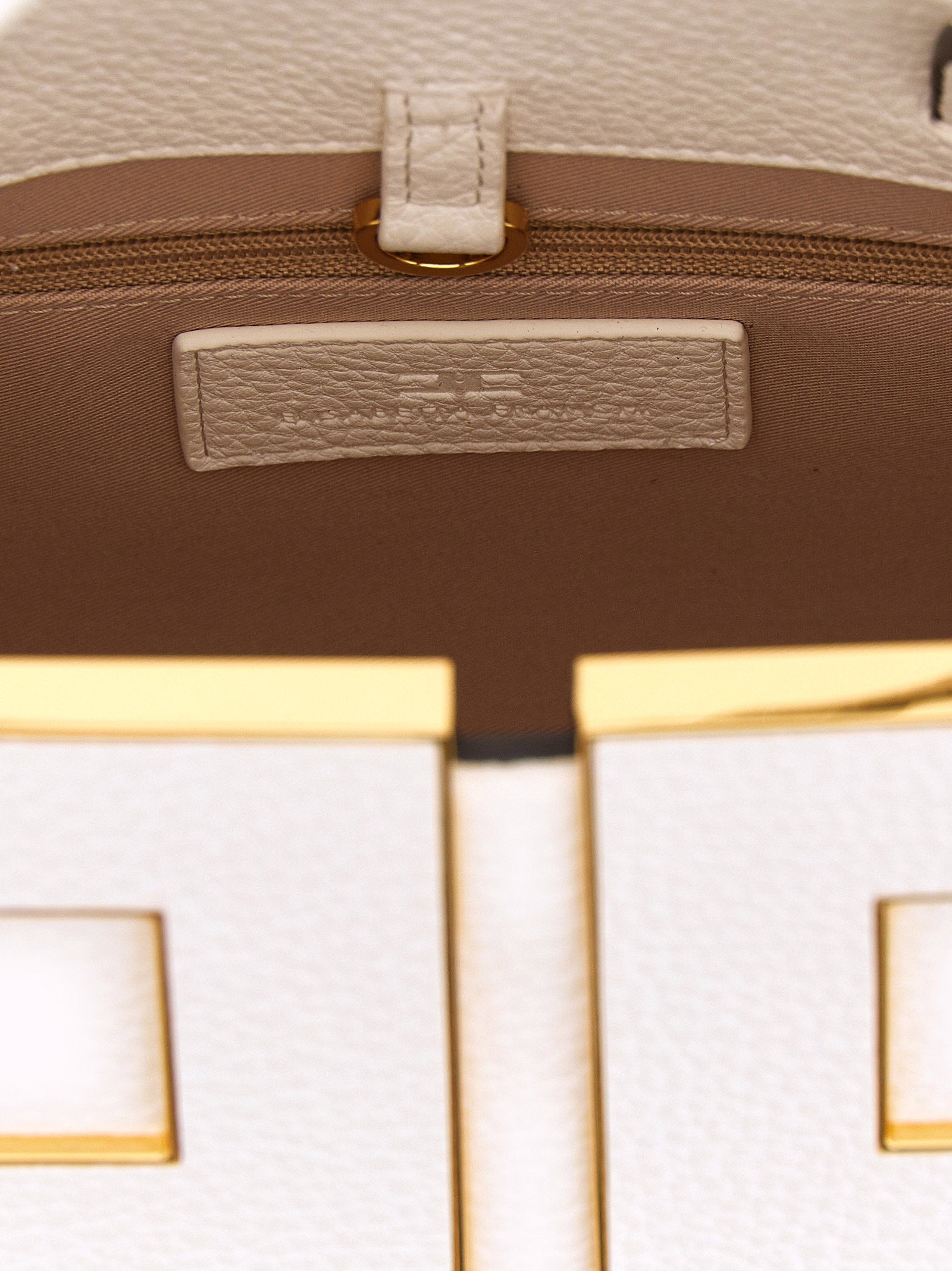 Elisabetta Franchi Maxi Logo Shopping Bag White