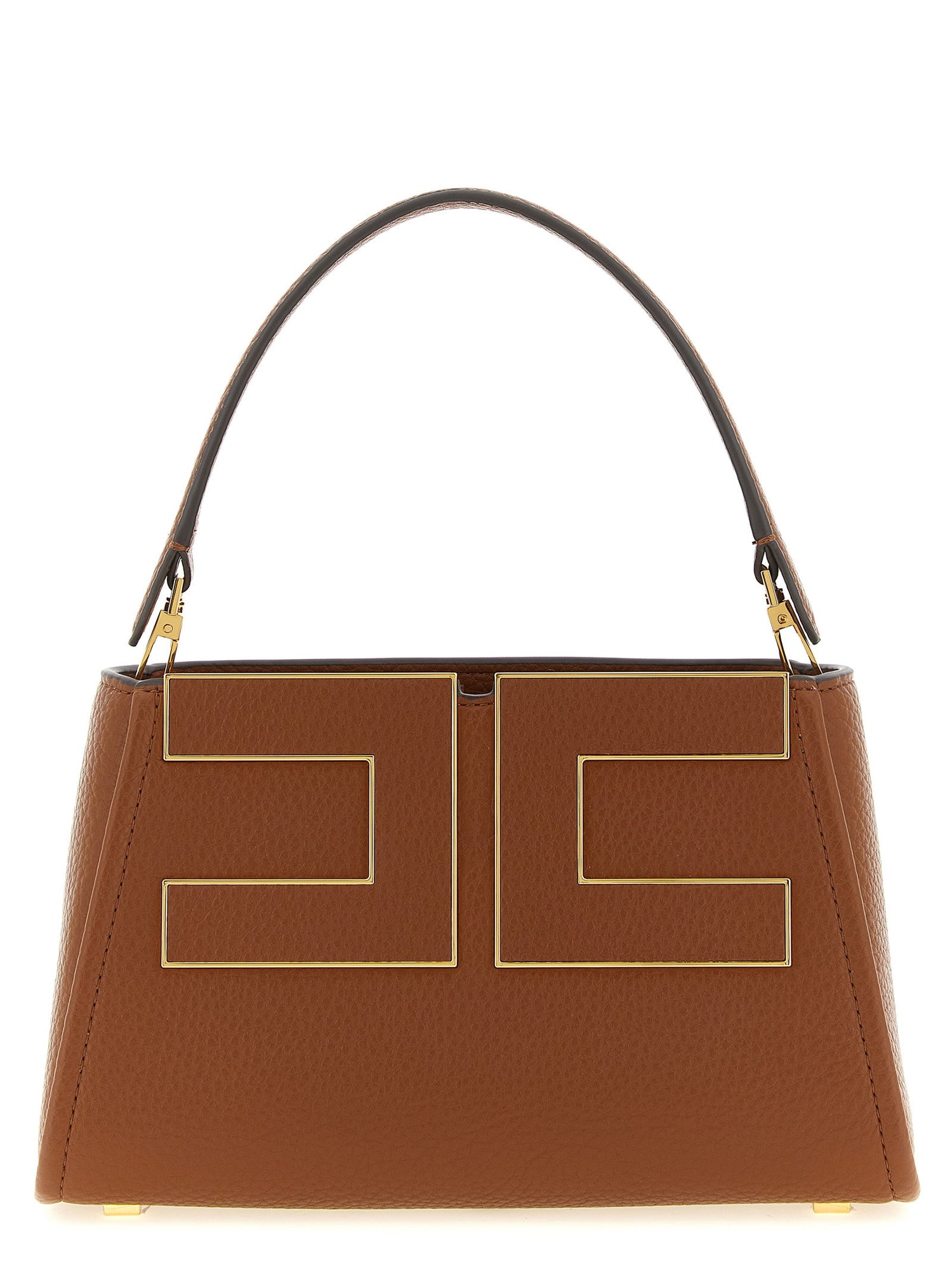 Elisabetta Franchi Maxi Logo Handbag Brown