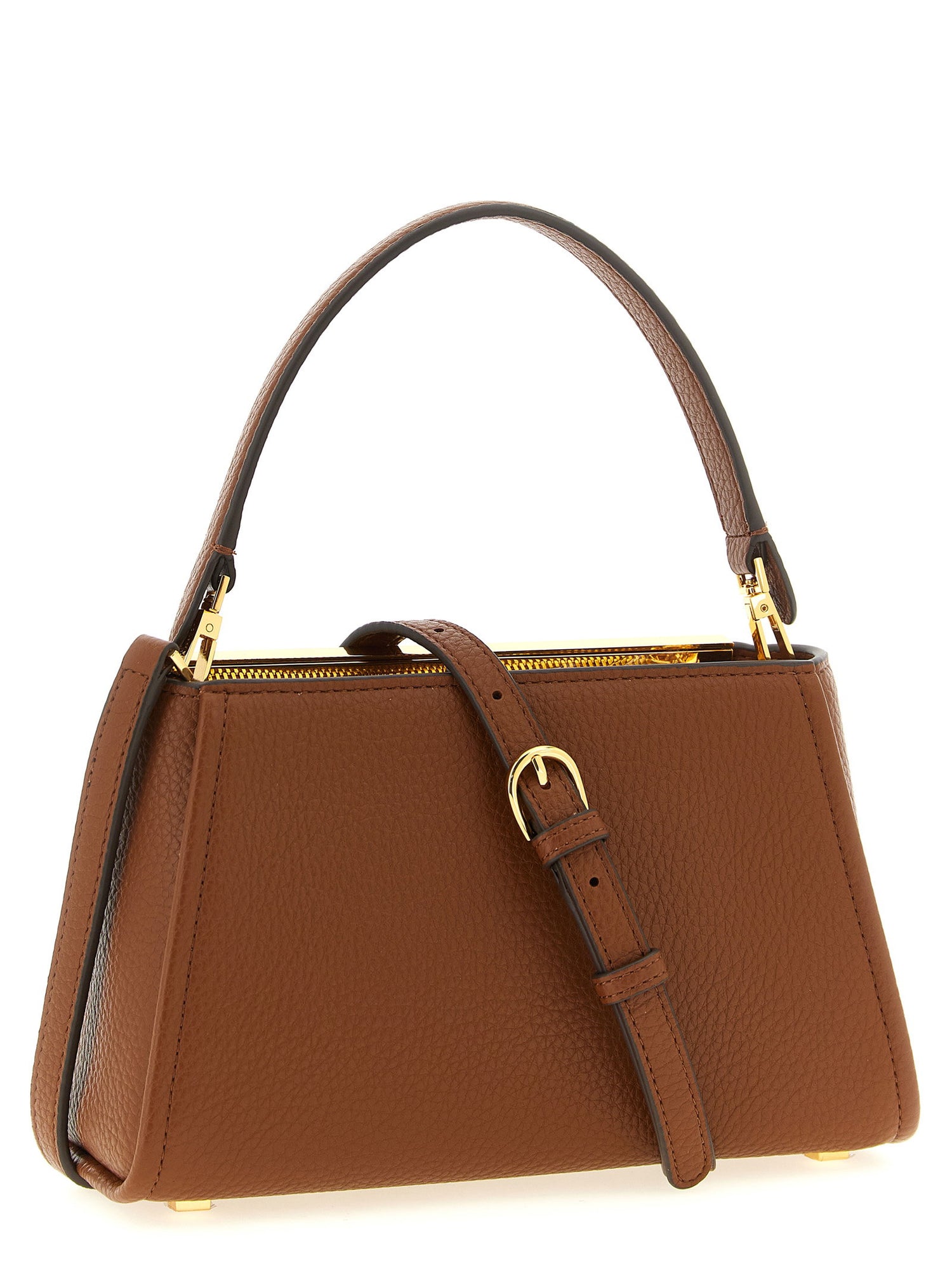 Elisabetta Franchi Maxi Logo Handbag Brown