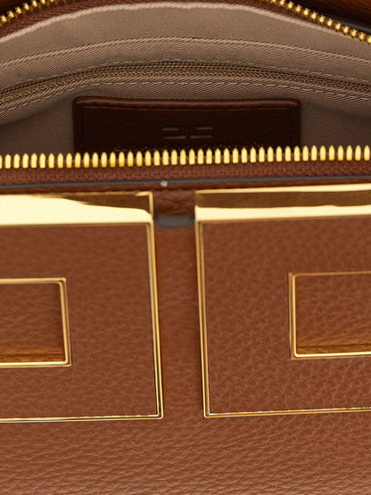 Elisabetta Franchi Maxi Logo Handbag Brown