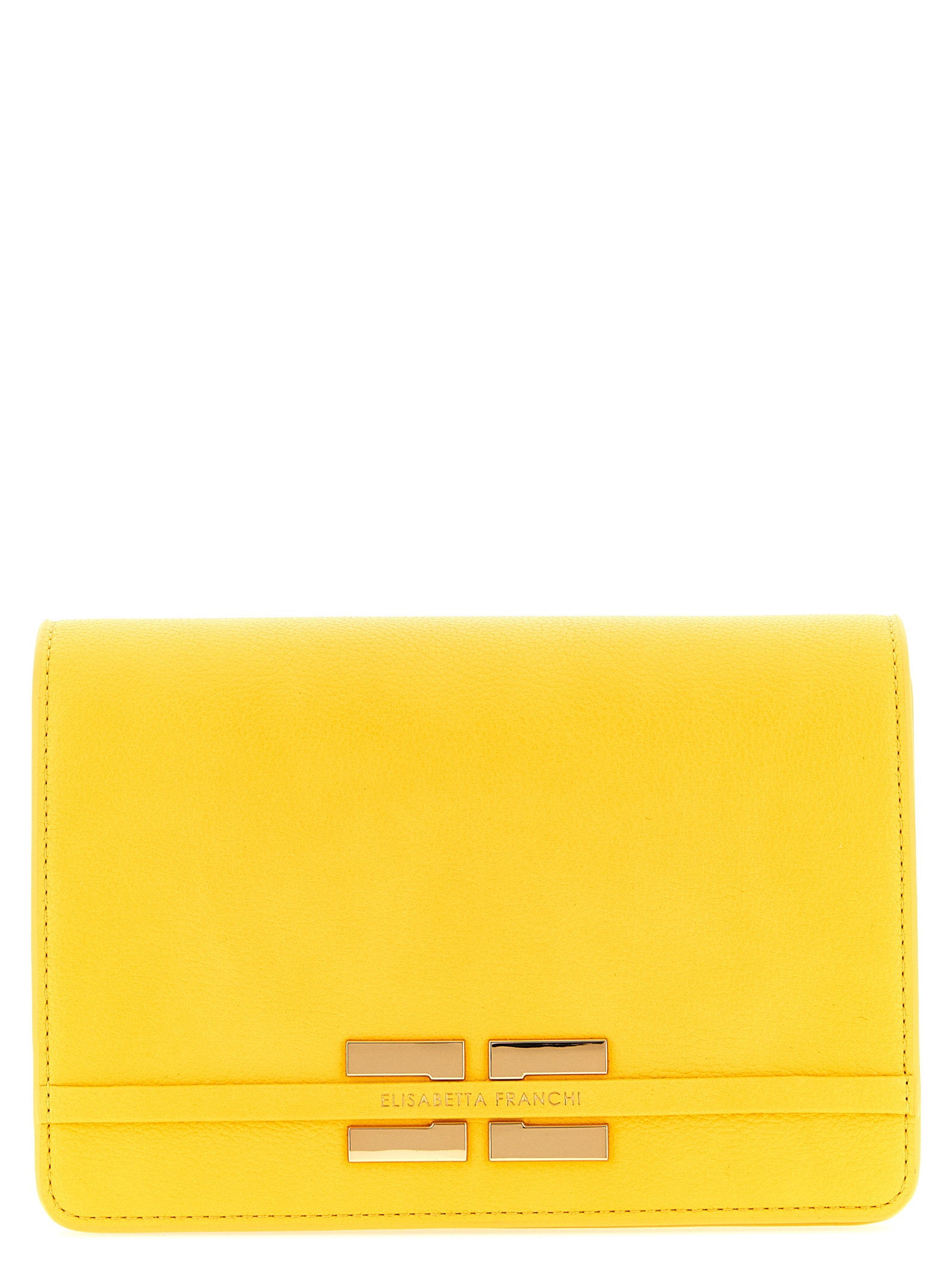 Elisabetta Franchi Logo Shoulder Strap Yellow