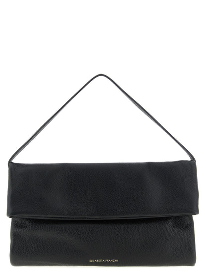 Elisabetta Franchi Logo Shoulder Bag Black