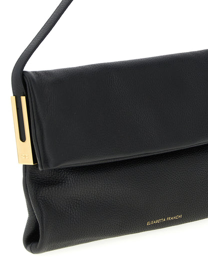 Elisabetta Franchi Logo Shoulder Bag Black