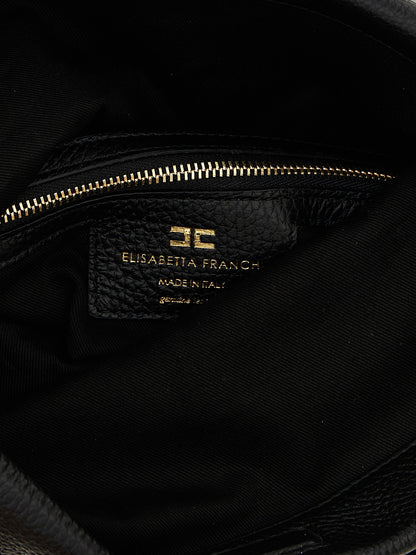 Elisabetta Franchi Logo Shoulder Bag Black