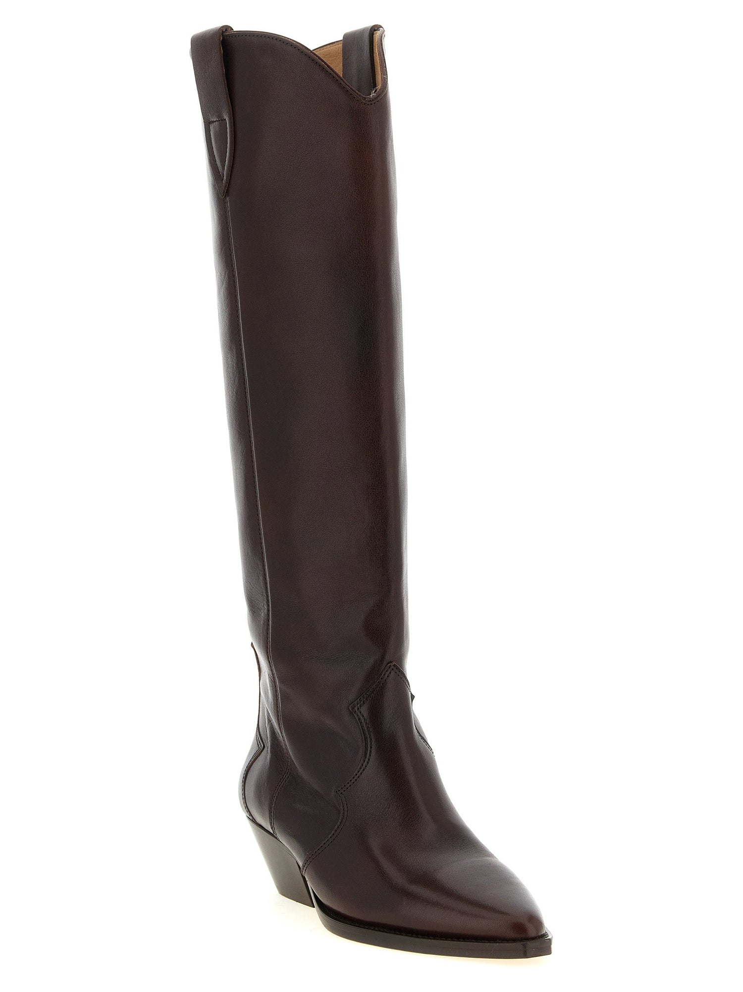Isabel Marant Denvee Western Style High Boots Bordeaux