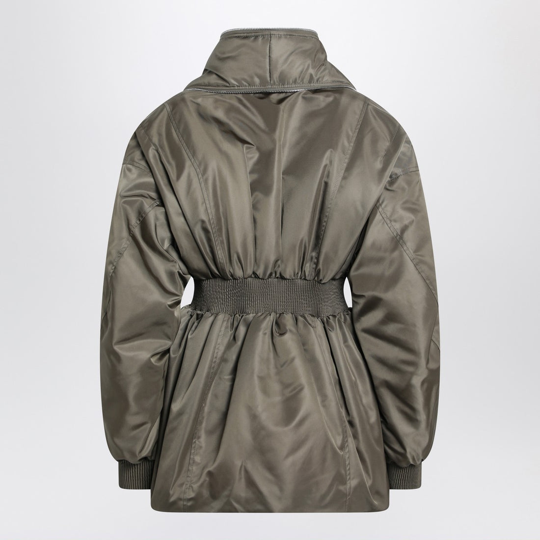 Givenchy Khaki Nylon Shawl-Collar Zip Bomber Jacket Green