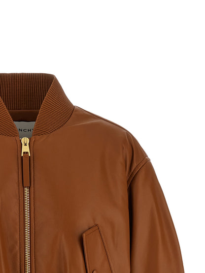 Givenchy Cropped Bomber Jacket Brown
