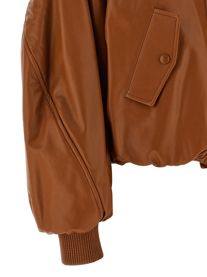 Givenchy Cropped Bomber Jacket Brown