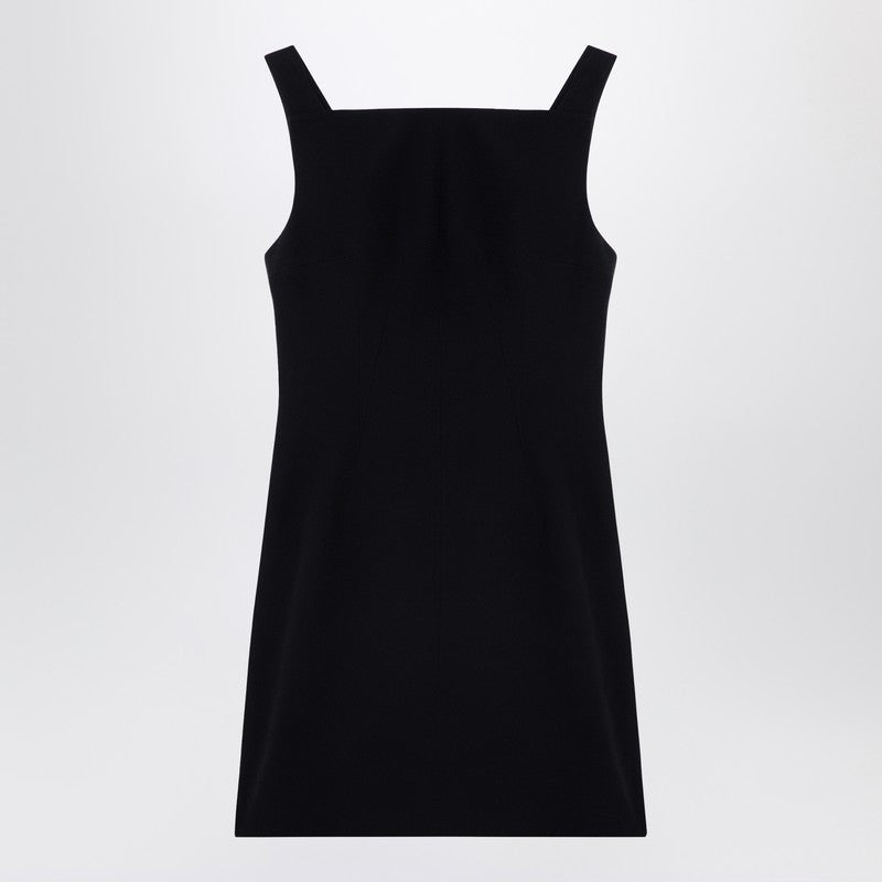 Givenchy Black Draped-Back Crepe Mini Dress Black