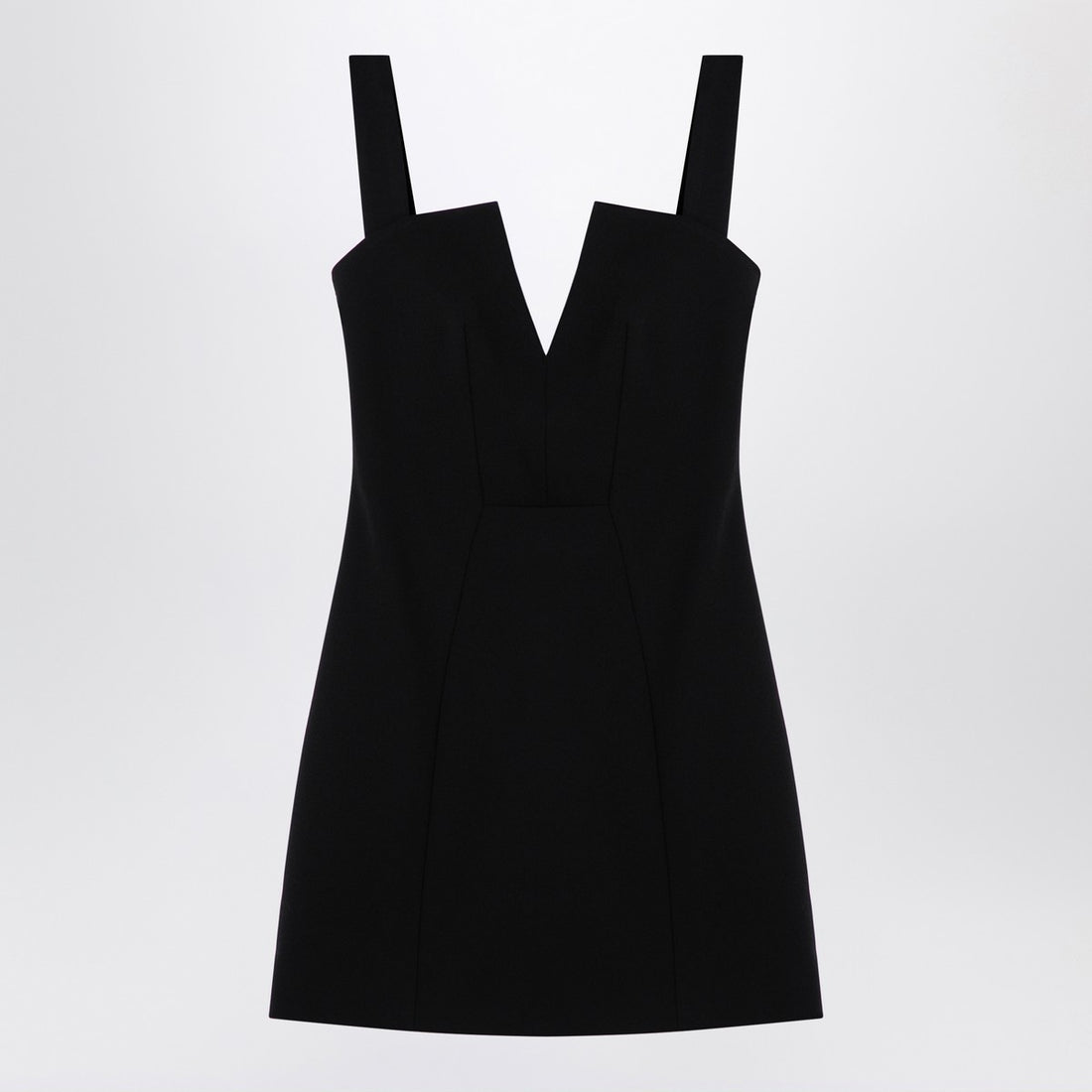 Givenchy Black Silk Crêpe Graphic V-Neck Mini Dress Black