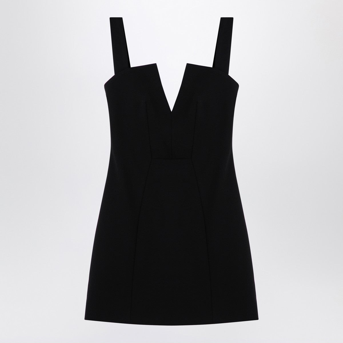 Givenchy Black Silk Crêpe Graphic V-Neck Mini Dress Black