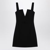 Givenchy Black Silk Crêpe Graphic V-Neck Mini Dress Black