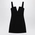 Givenchy Black Silk Crêpe Graphic V-Neck Mini Dress Black