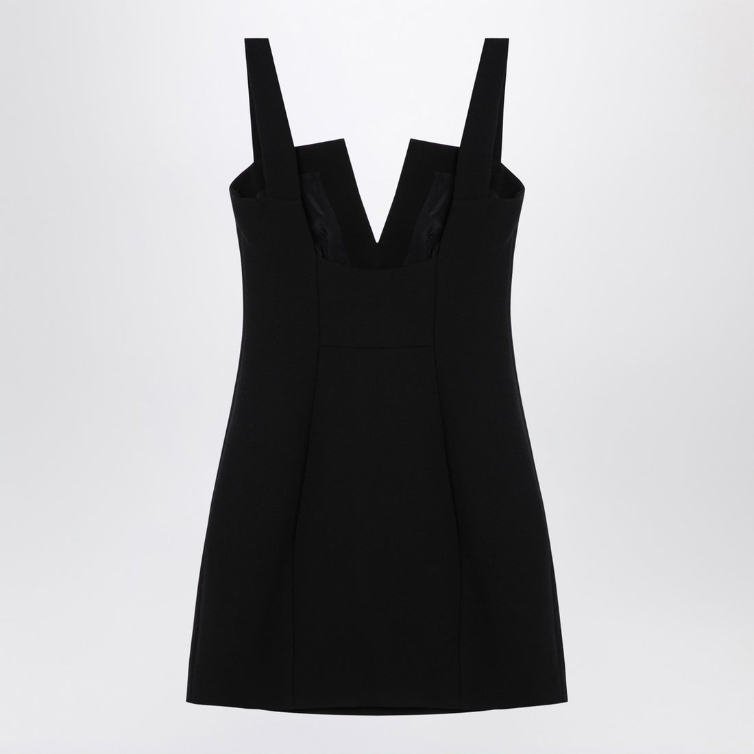 Givenchy Black Silk Crêpe Graphic V-Neck Mini Dress Black