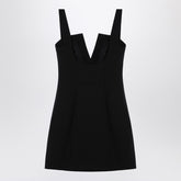 Givenchy Black Silk Crêpe Graphic V-Neck Mini Dress Black