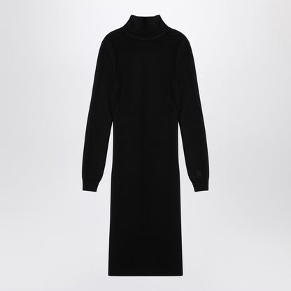 Givenchy Black Wool-Blend Turtleneck Slim Dress Black