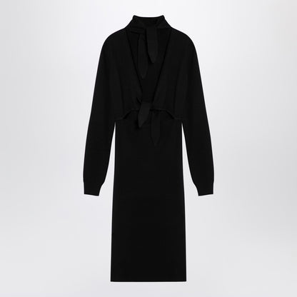 Givenchy Black Wool-Blend Turtleneck Slim Dress Black