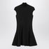 Givenchy Black Knitted Short Dress with Flared Skirt and High Neck Black