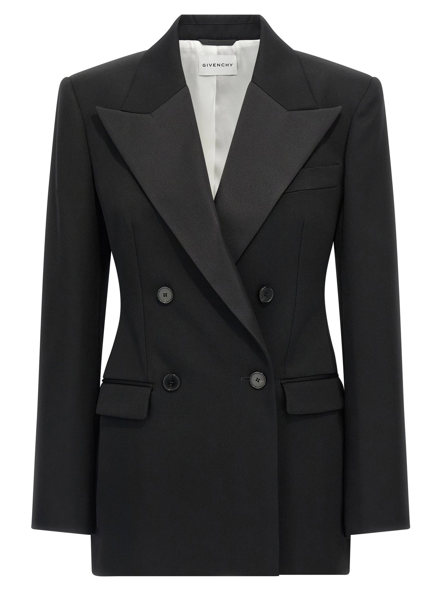 Givenchy Satin Lapel Blazer Black