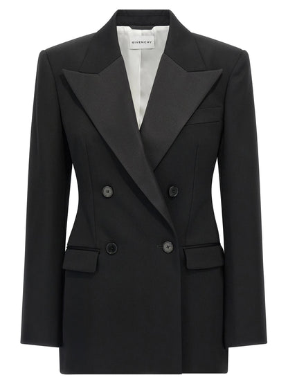 Givenchy Satin Lapel Blazer Black
