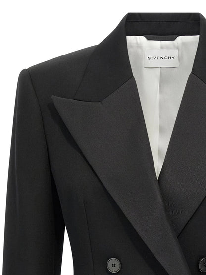Givenchy Satin Lapel Blazer Black