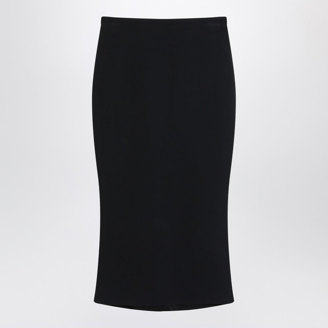 Givenchy Black cady crepe midi pencil skirt with pleated back Black