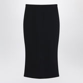Givenchy Black cady crepe midi pencil skirt with pleated back Black