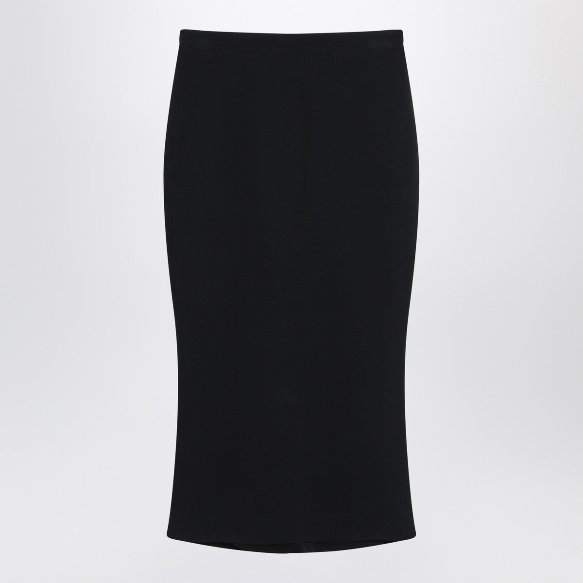 Givenchy Black cady crepe midi pencil skirt with pleated back Black