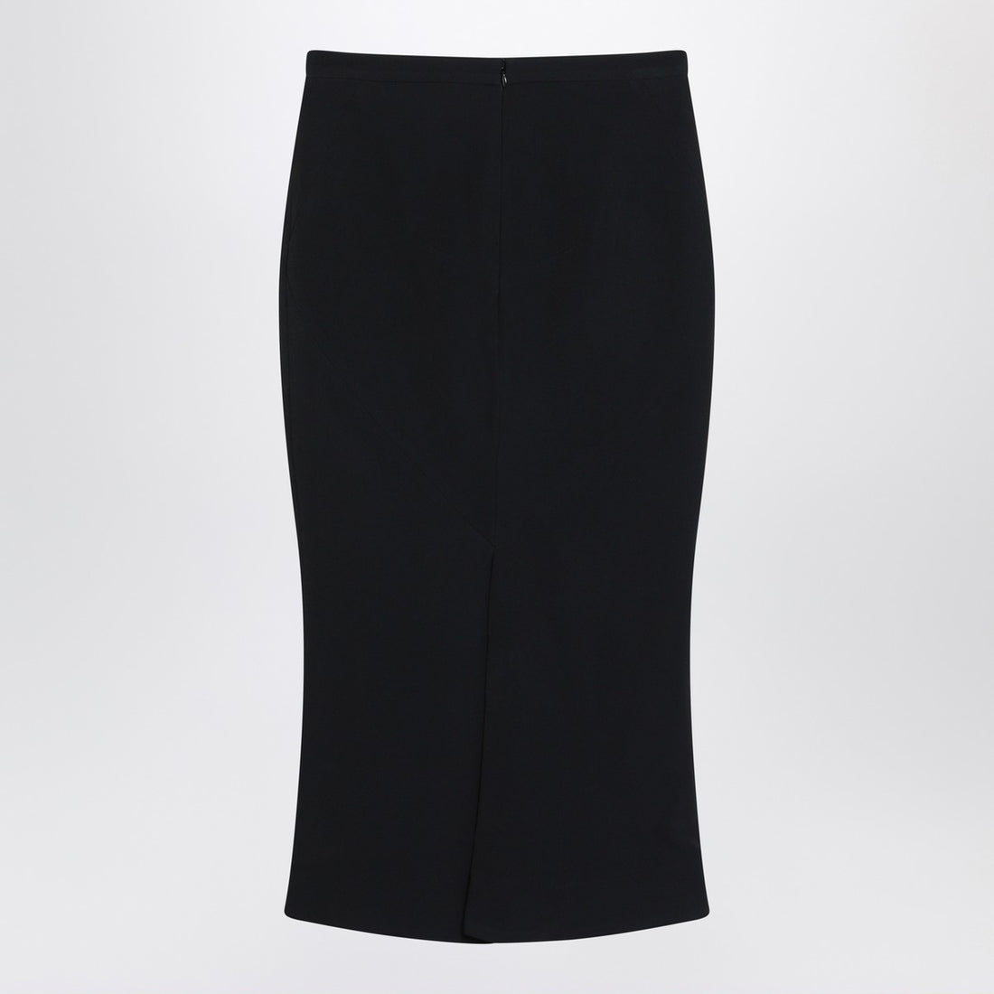 Givenchy Black cady crepe midi pencil skirt with pleated back Black