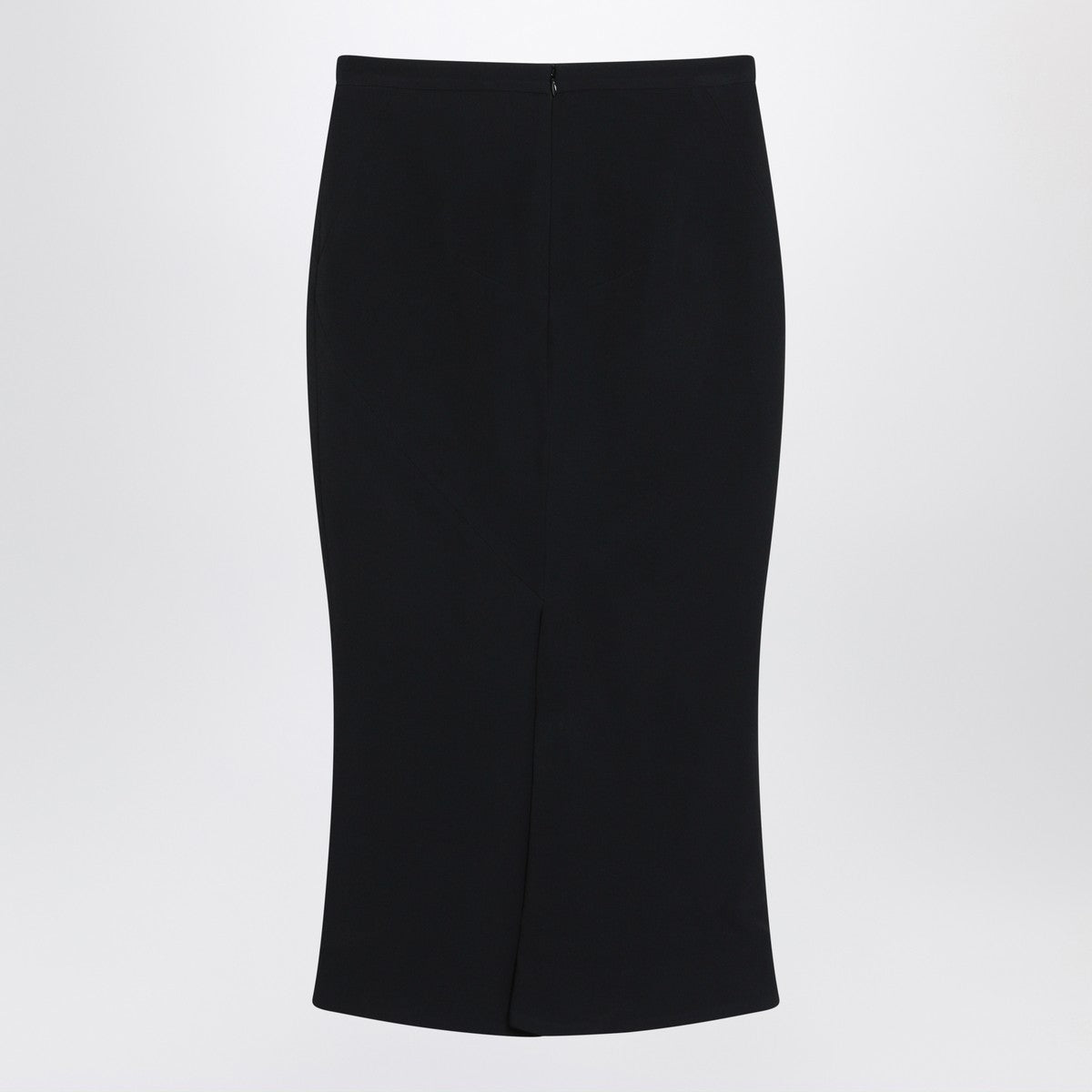 Givenchy Black cady crepe midi pencil skirt with pleated back Black