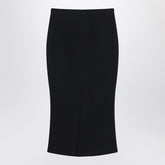 Givenchy Black cady crepe midi pencil skirt with pleated back Black