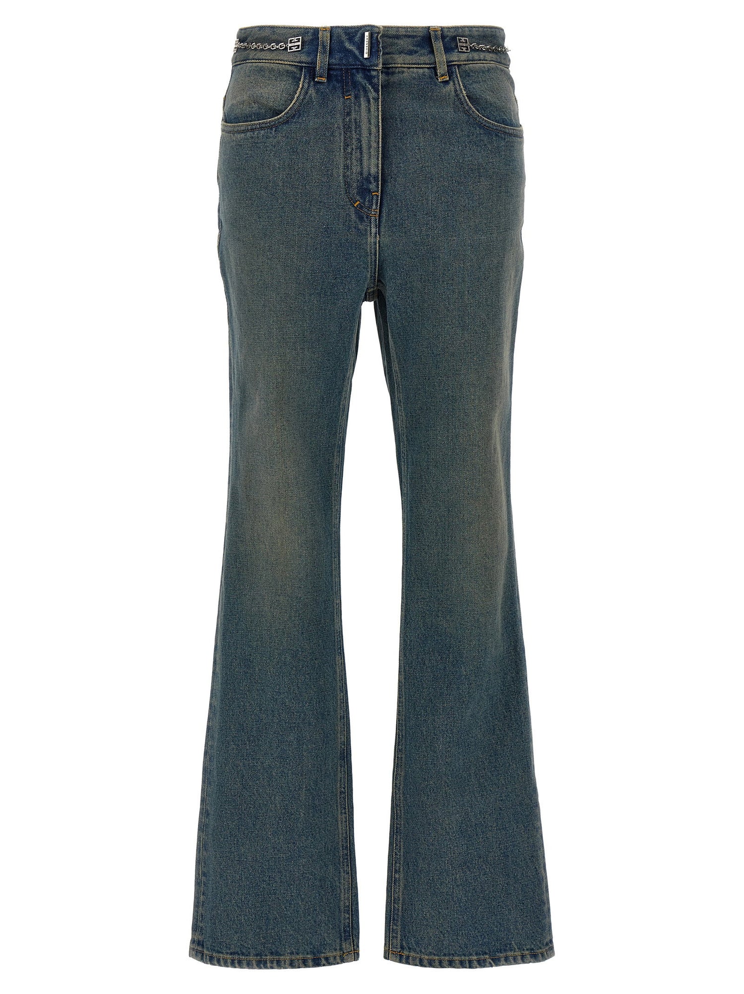 Givenchy Chain Jeans With Logo Blue