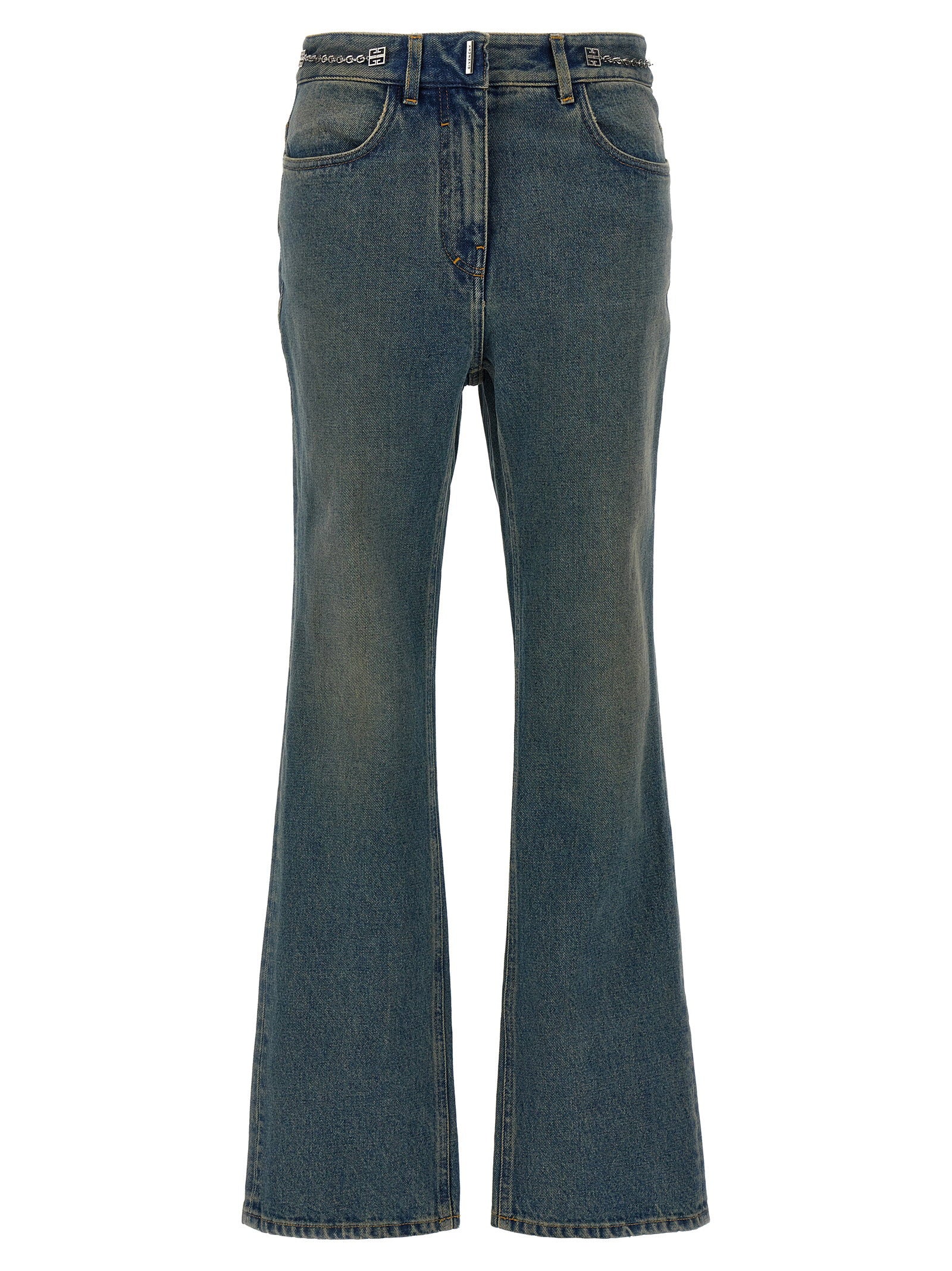 Givenchy Chain Jeans With Logo Blue