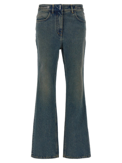 Givenchy Chain Jeans With Logo Blue
