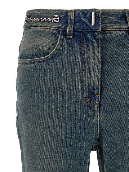 Givenchy Chain Jeans With Logo Blue