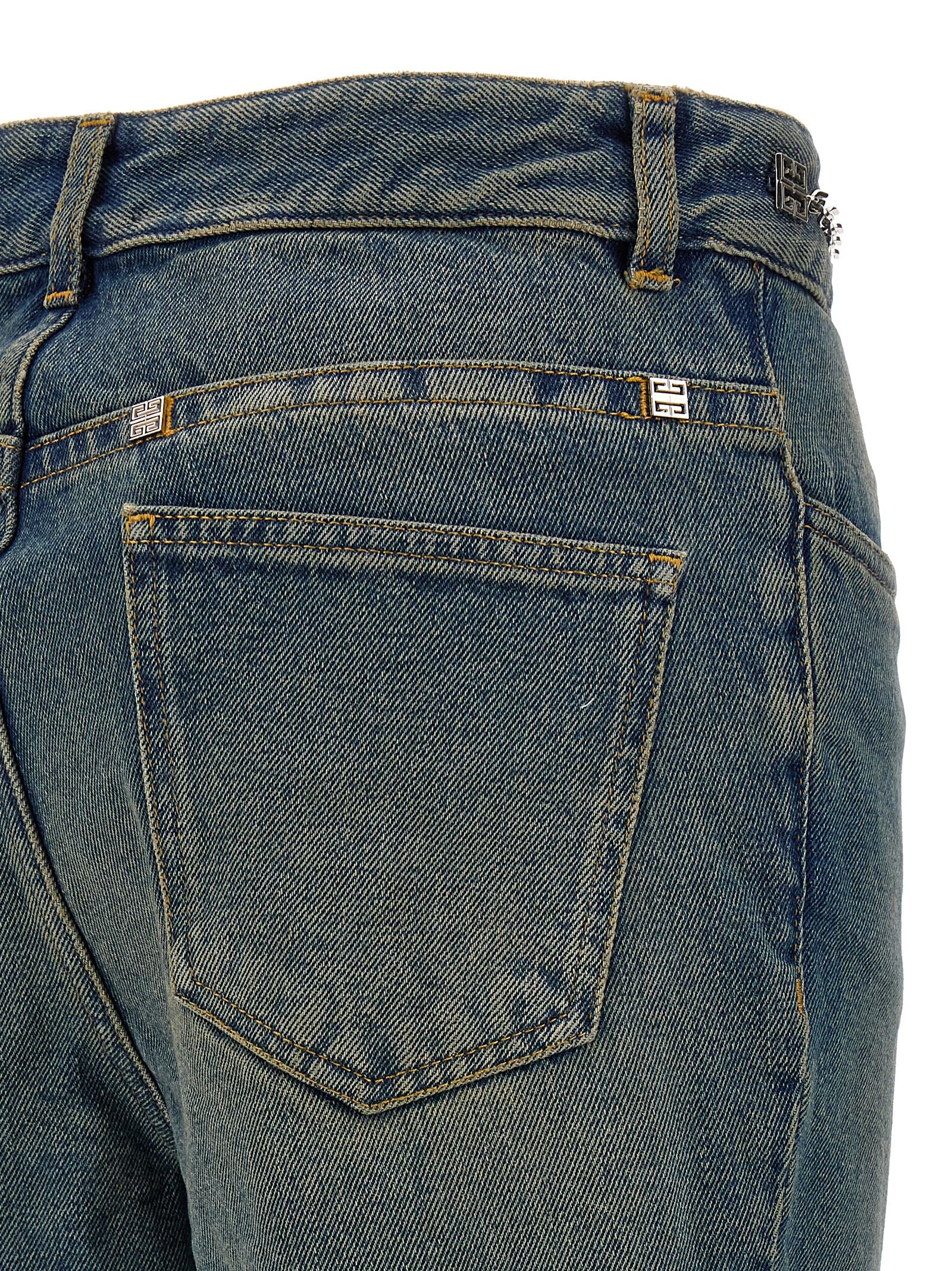 Givenchy Chain Jeans With Logo Blue