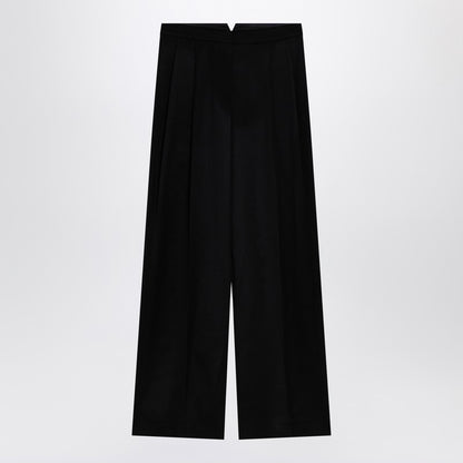 Givenchy Wide-Leg Wool Trousers Black Black
