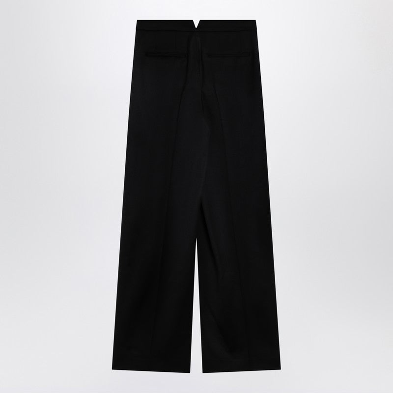 Givenchy Wide-Leg Wool Trousers Black Black