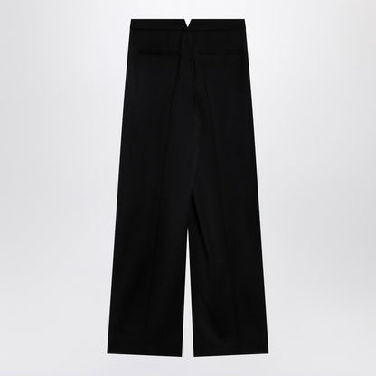 Givenchy Wide-Leg Wool Trousers Black Black