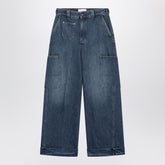 Givenchy Cropped Cocoon Cargo Jeans Blue