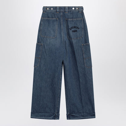 Givenchy Cropped Cocoon Cargo Jeans Blue